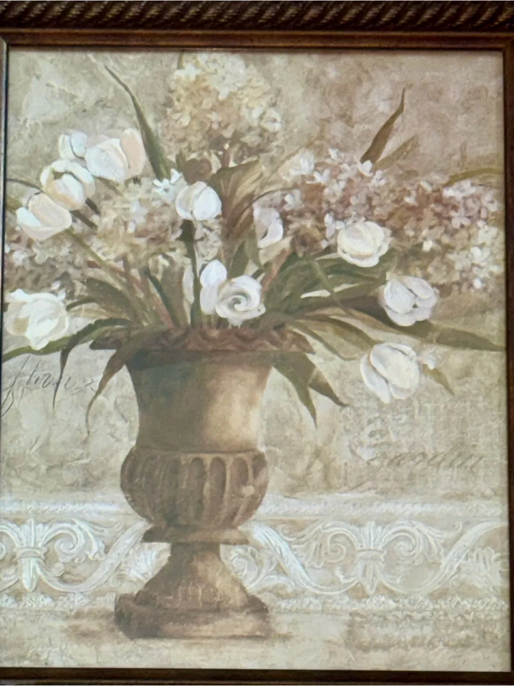 Vintage floral painting set by Carol Robinson Framed- 17” height
